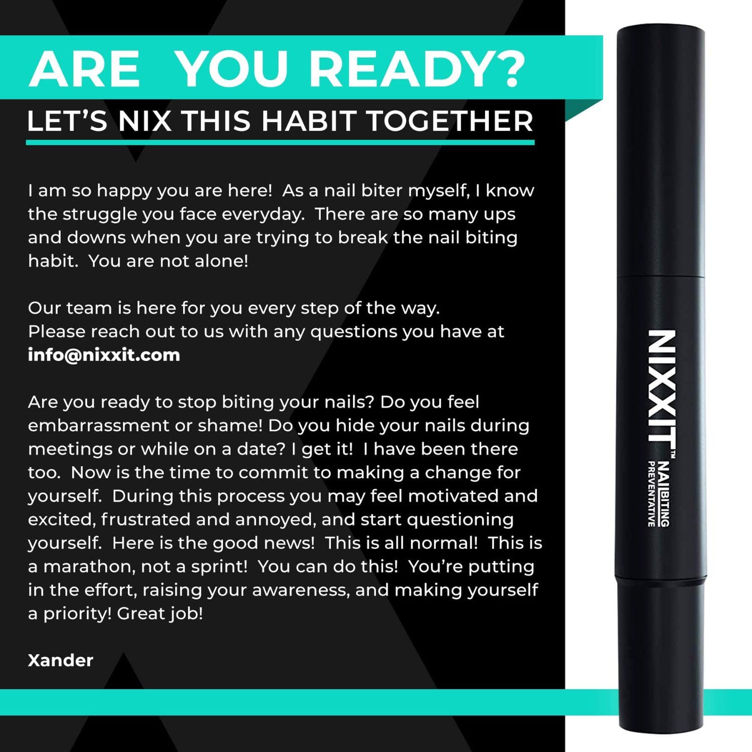 NIXXIT pocket-sized pen ready to carry in a purse or pocket.