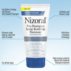 Nizoral Pre-Shampoo wait-time step indicating minutes before rinse