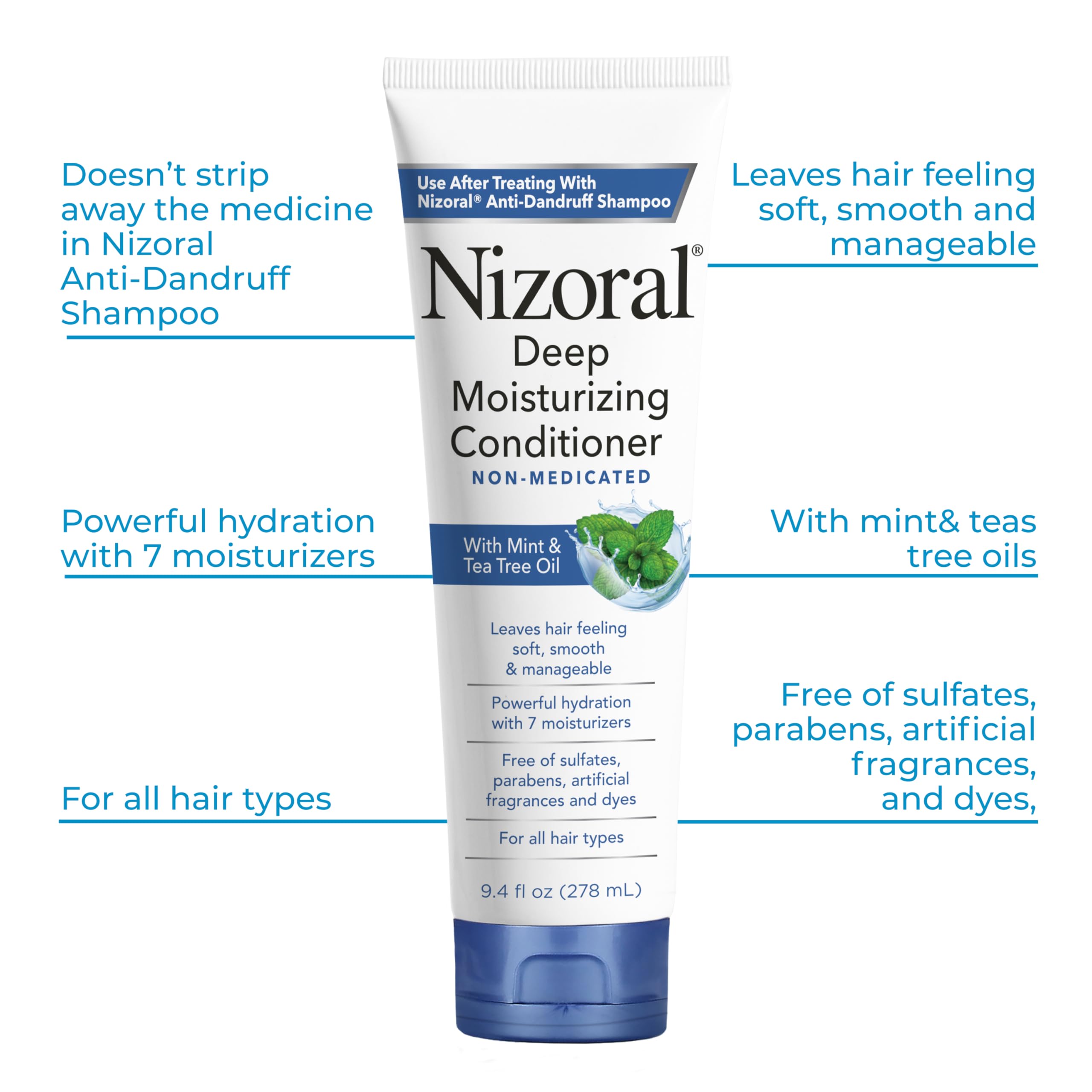 Nizoral refreshing mint tea tree oil hints at cooling sensation during wash