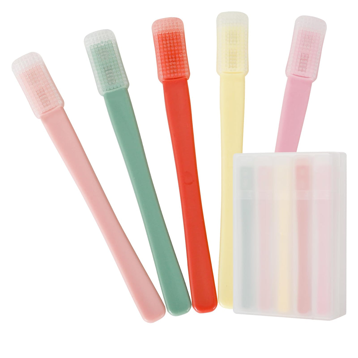 NKQ Eyelid Brush closeup with soft silicone bristles for gentle eyelid cleansing.