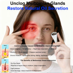 NKQ Eyelid Massage Wand applying to eyelid for targeted meibum flow support.