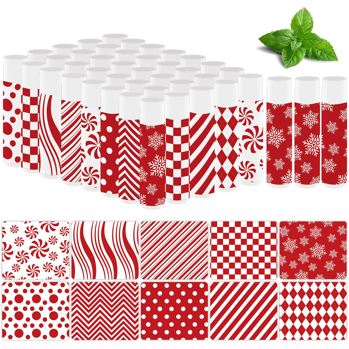 Nlicrst Christmas lip balm packaging, ideal for gifting at parties.