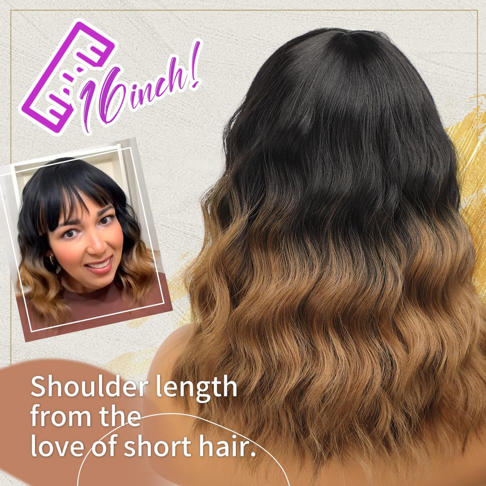 Nnzes bangs wig with easy-fit cap enables quick wearing and secure fit.