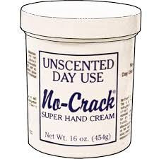 No Crack Hand Cream 16oz jar front highlights continuous moisturization for elbows.