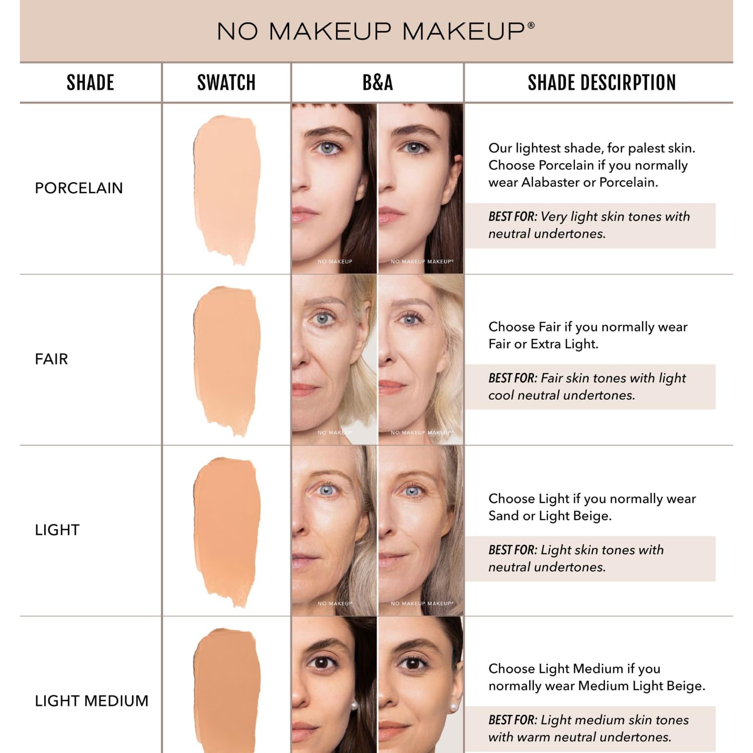 No Makeup Makeup foundation brush included enables seamless blending for a natural look.