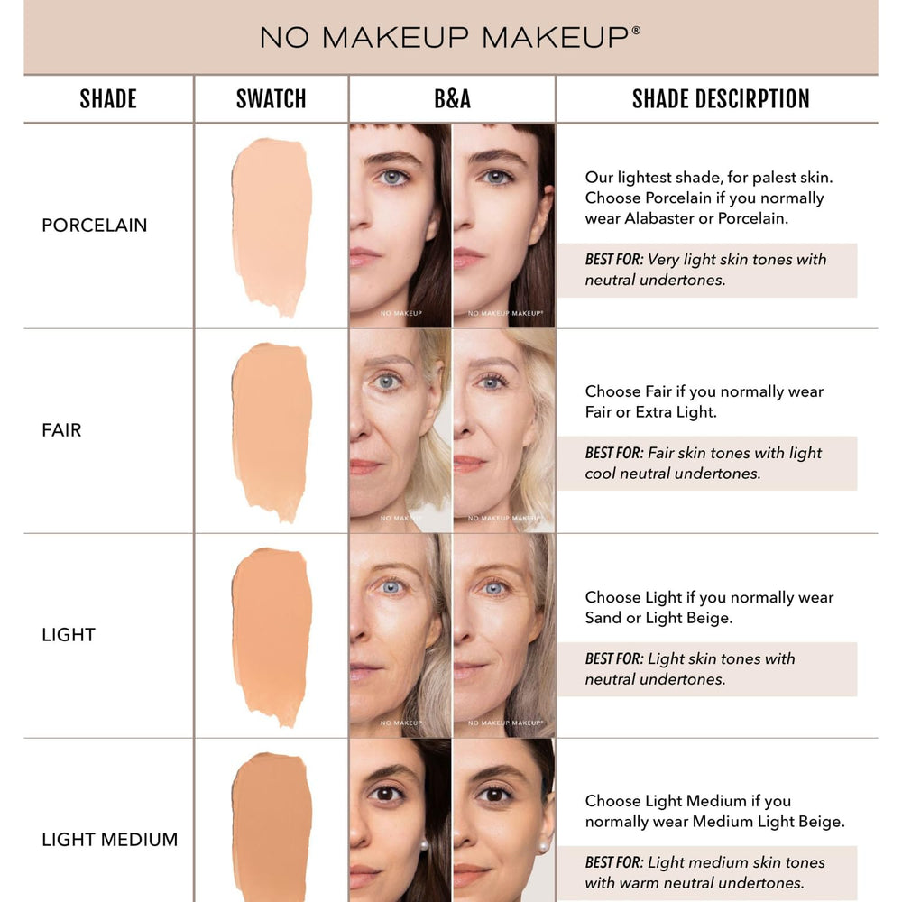 No Makeup Makeup foundation brush included enables seamless blending for a natural look.