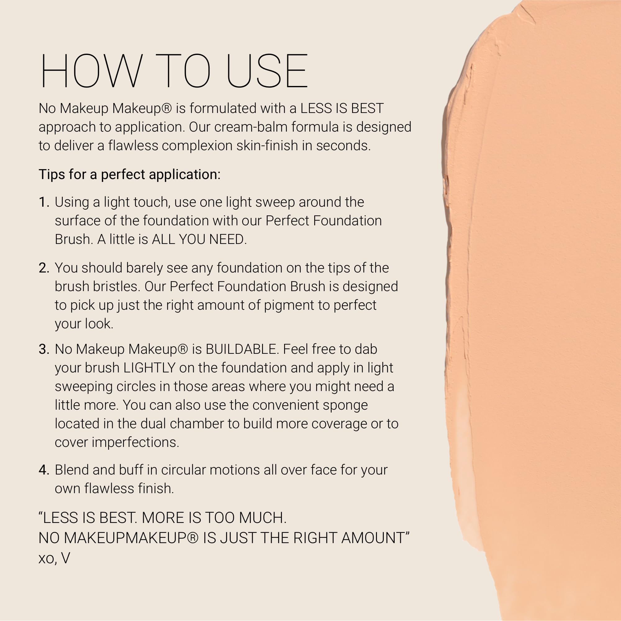 No Makeup Makeup Foundation close-up highlights airbrushed, weightless texture.