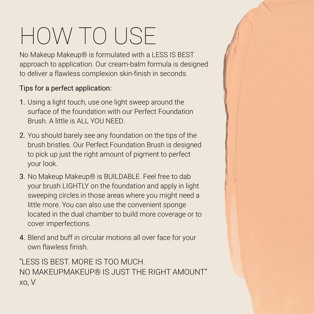 No Makeup Makeup Foundation close-up highlights airbrushed, weightless texture.