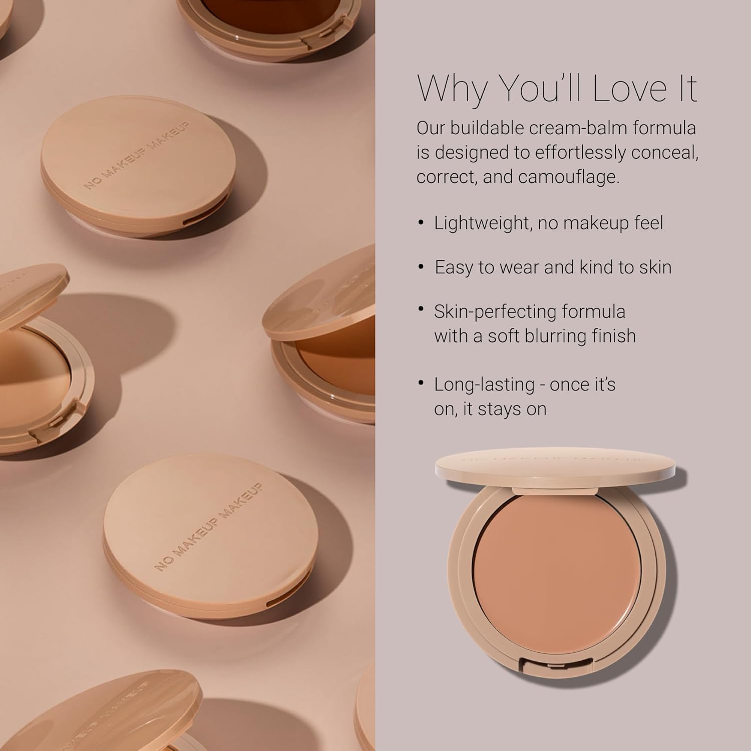 No Makeup Makeup fragrance-free label emphasizes skin-friendly care.