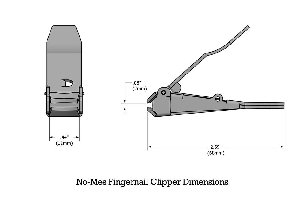 No-mes fingernail clipper – built-in nail file for smooth touch-ups.