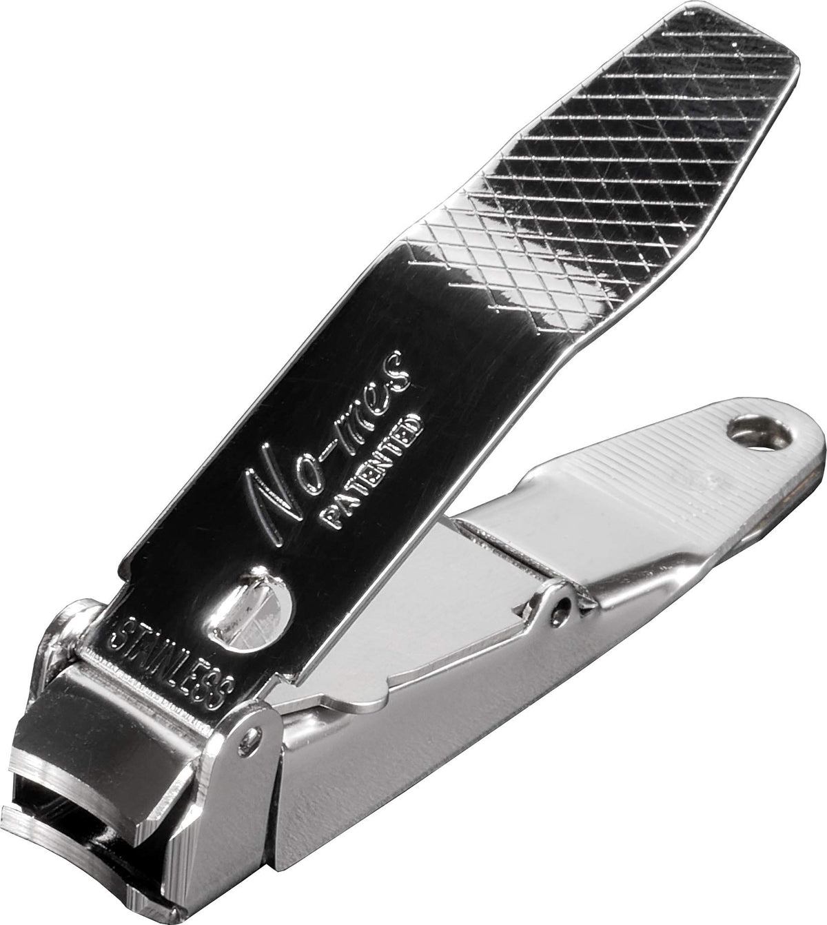 No-mes fingernail clipper – catches clippings for mess-free grooming.
