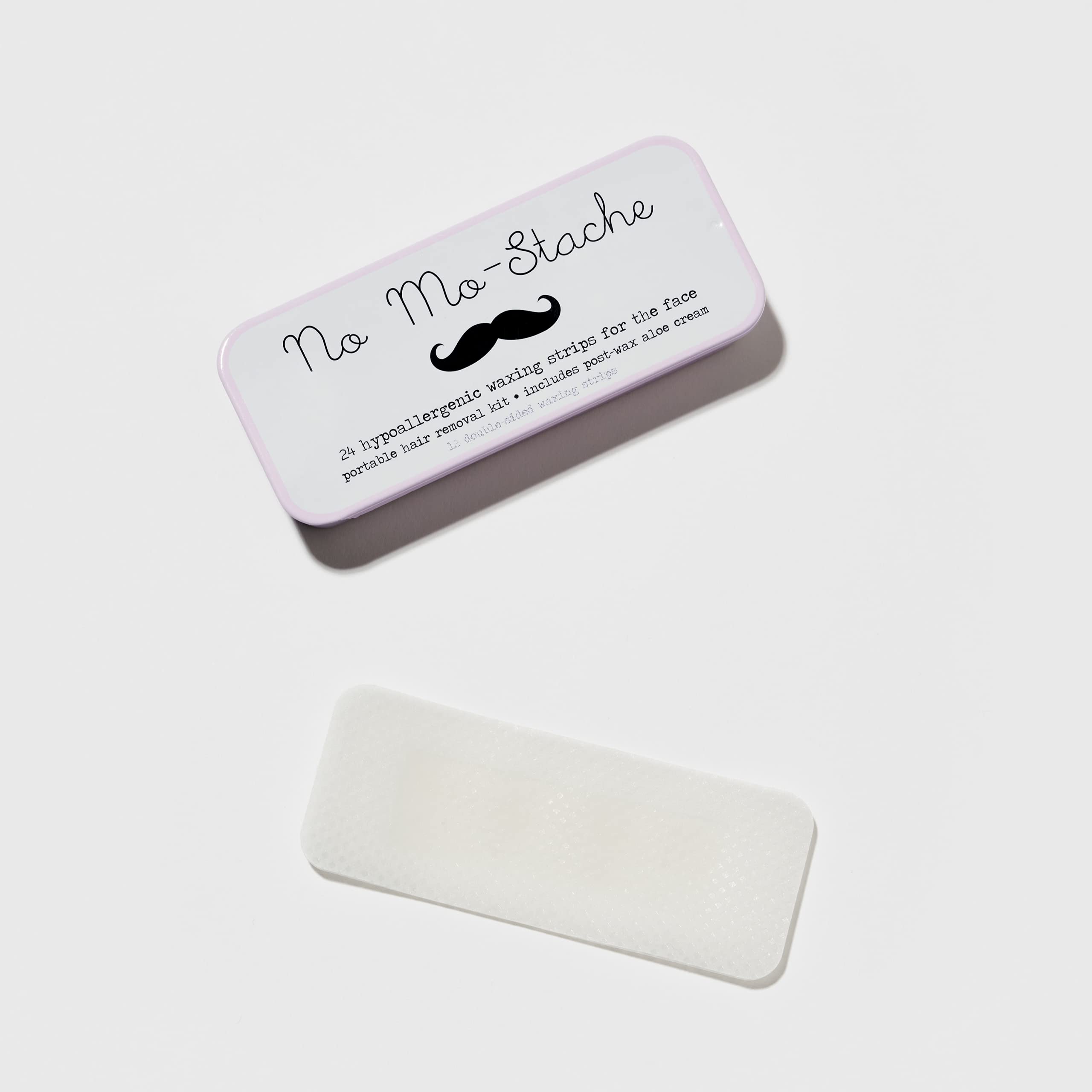 No Mo-Stache vegan cruelty-free icon signals ethical, high-performance facial waxing.