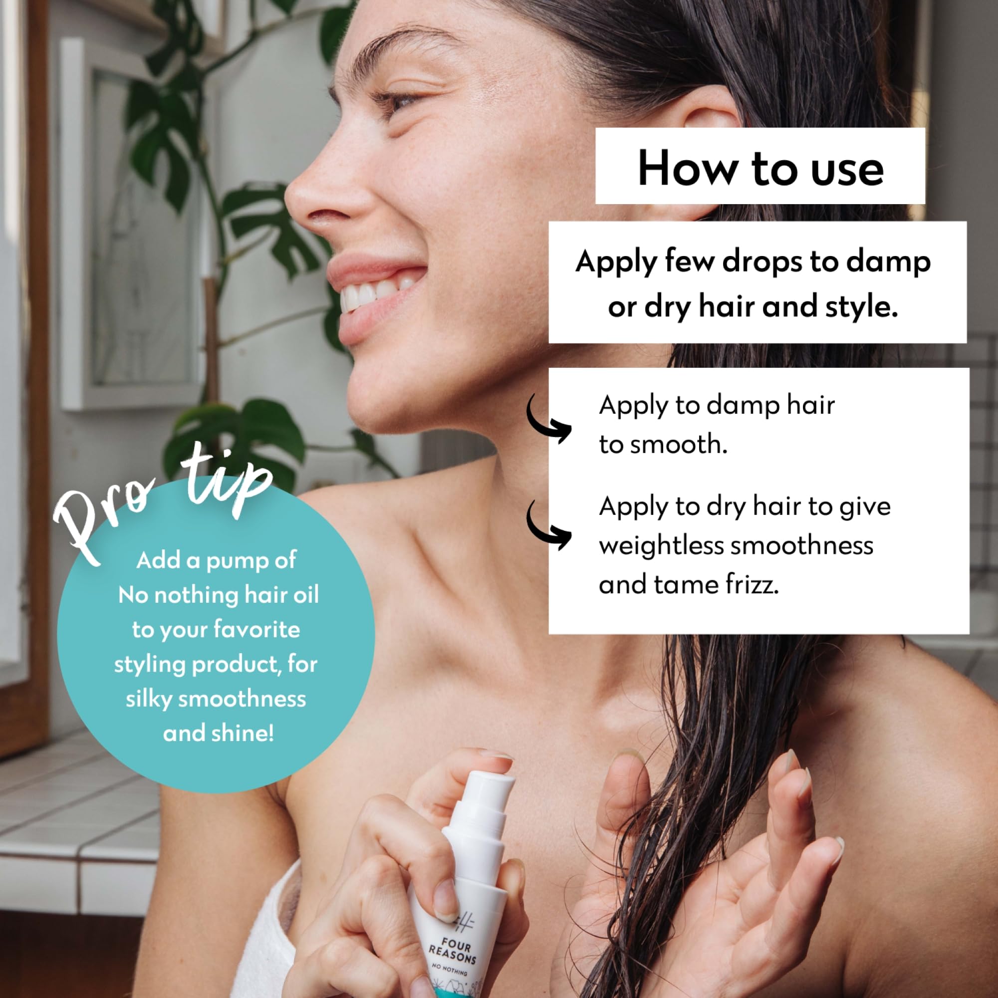 No Nothing Argan oil-rich blend nourishes dry, damaged strands.
