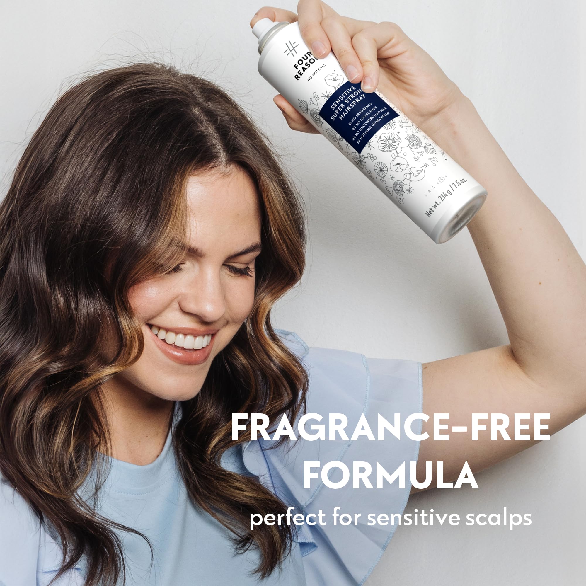 No nothing fragrance-free hairspray packaging showcases fragrance-free formula for pure styling sessions.
