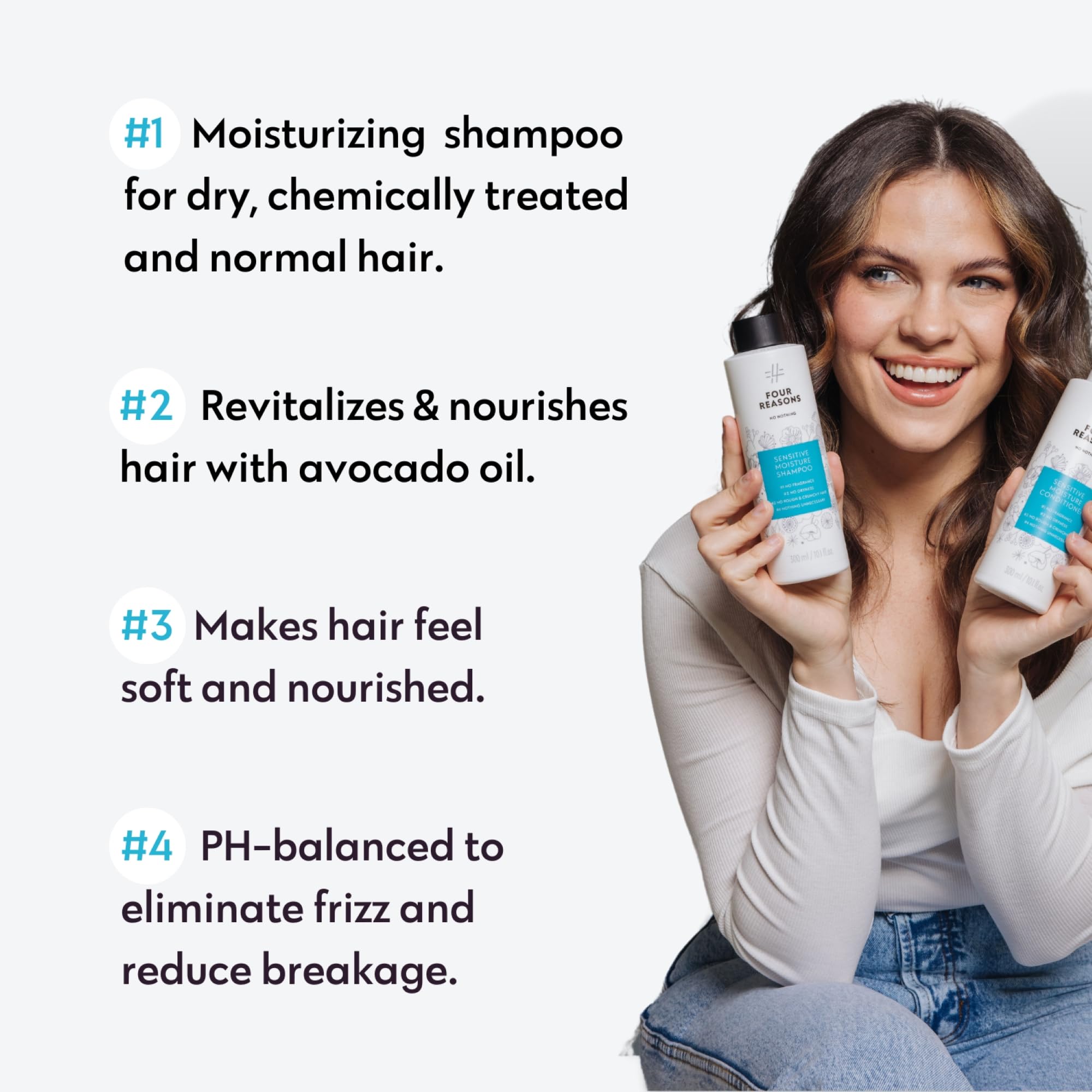 No Nothing Moisturizing Shampoo avocado oil illustration emphasizes nourishing hydration