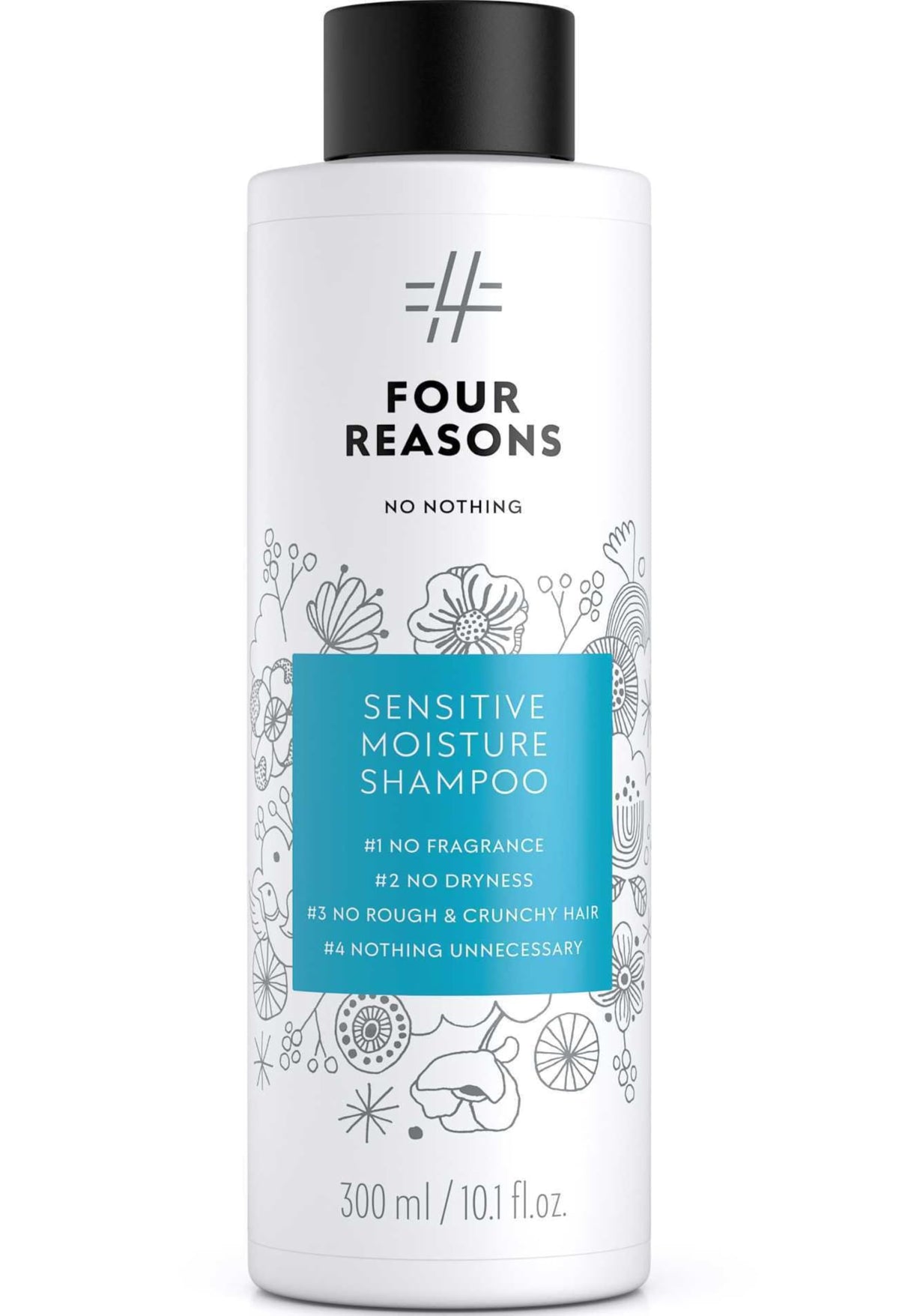 No Nothing Moisturizing Shampoo front bottle highlights fragrance free, hydrating cleanse for dry hair