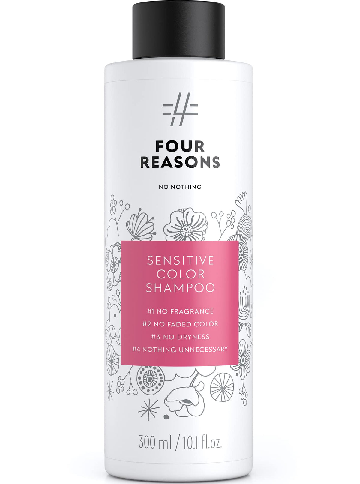 No nothing sensitive shampoo color treated bottle highlights fragrance-free color care.
