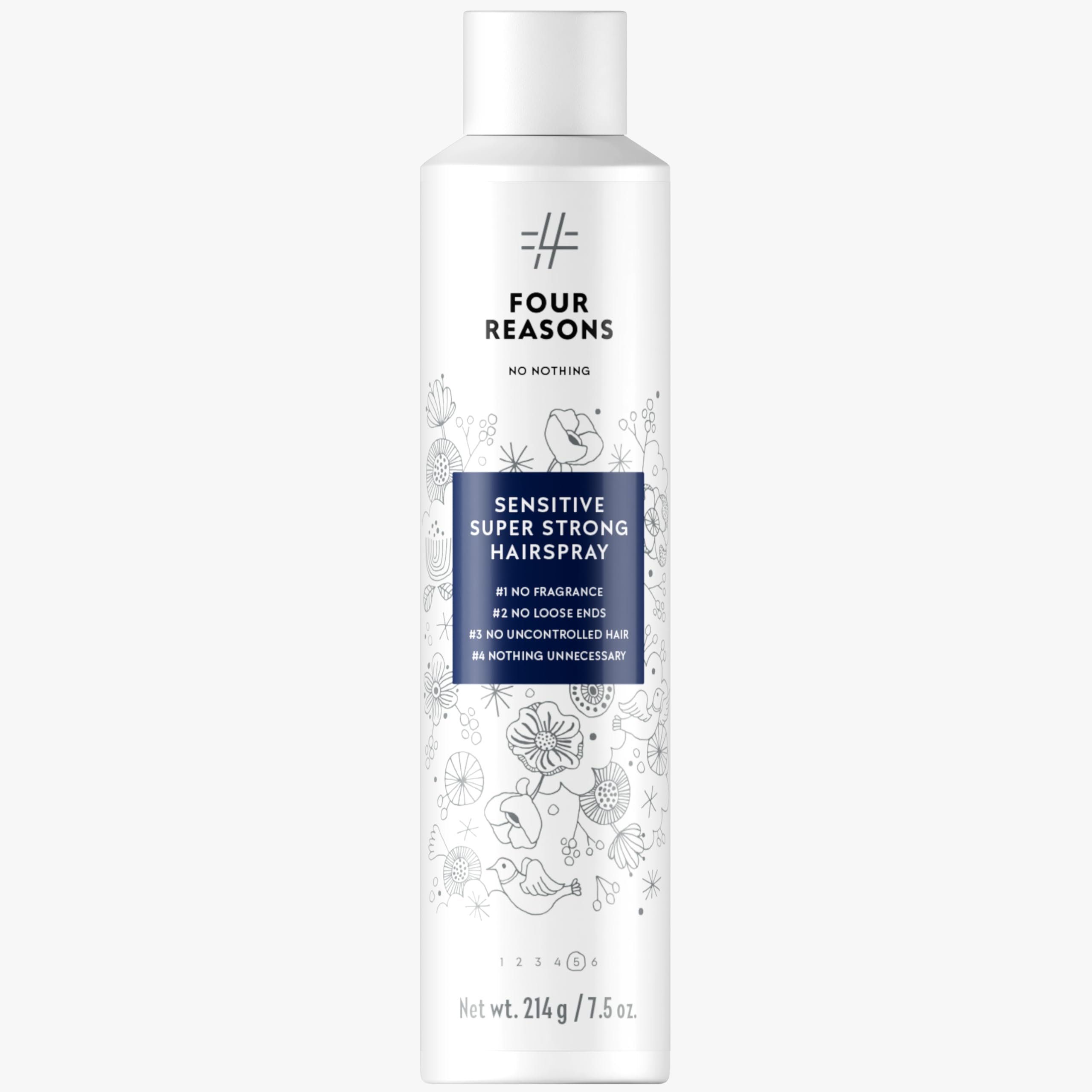 No nothing sensitive unscented hairspray bottle demonstrates fragrance-free, long-lasting hold for sensitive scalps.