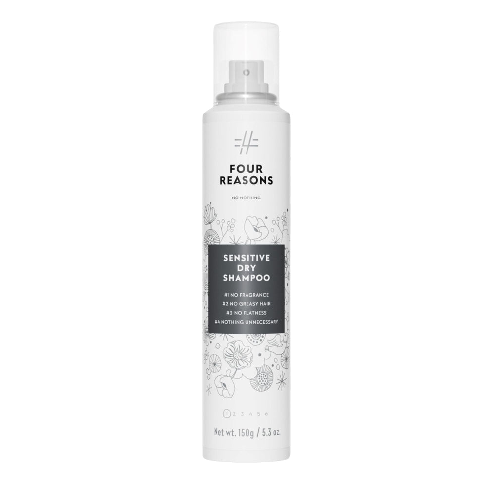 No Nothing Very Sensitive Dry Shampoo bottle front shows fragrance-free oil-absorbing refresh.