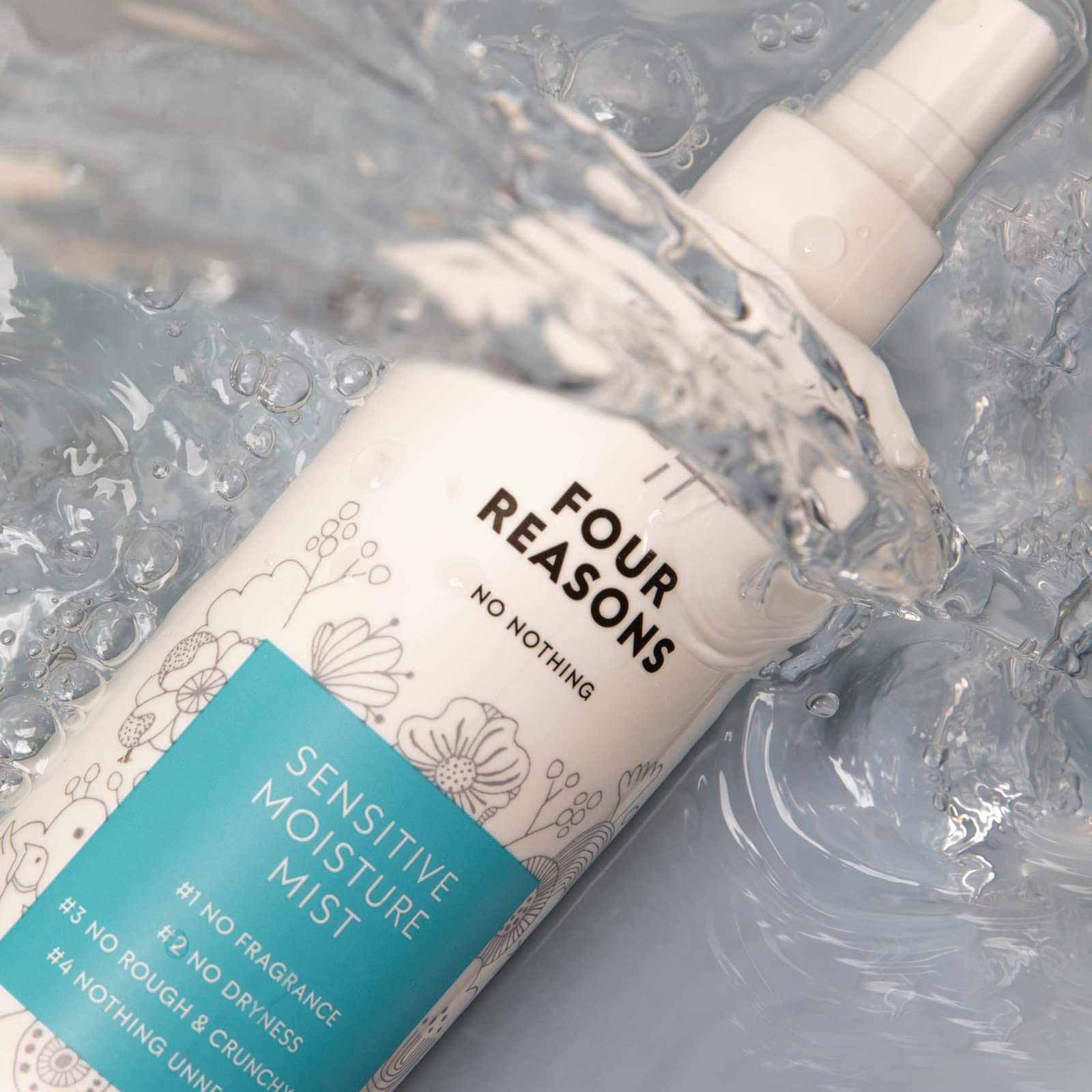 No Nothing Very Sensitive Moisture Mist vanity shot features an 8.5 oz bottle