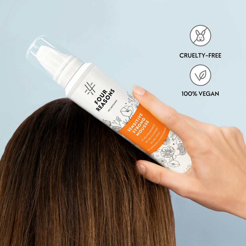 No nothing Very Sensitive Strong Hair Mousse on curly hair creating defined, flexible style