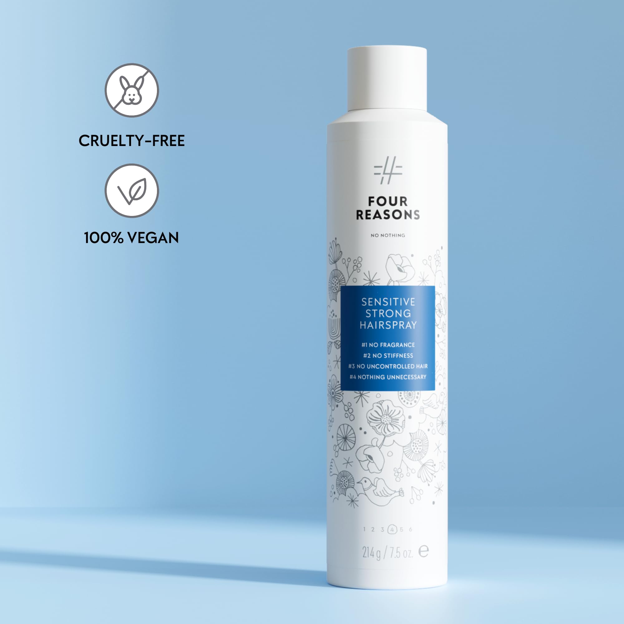 No nothing Very Sensitive Strong Hairspray multi-pack corner view for value and cruelty-free branding.