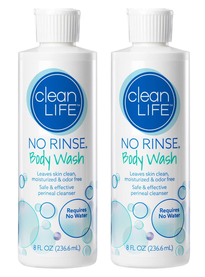 No-Rinse body wash bottle 8oz for quick, moisturizing cleansing.