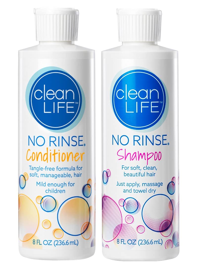 No-Rinse shampoo 8oz bundle bottle showing easy, odor-free cleansing.