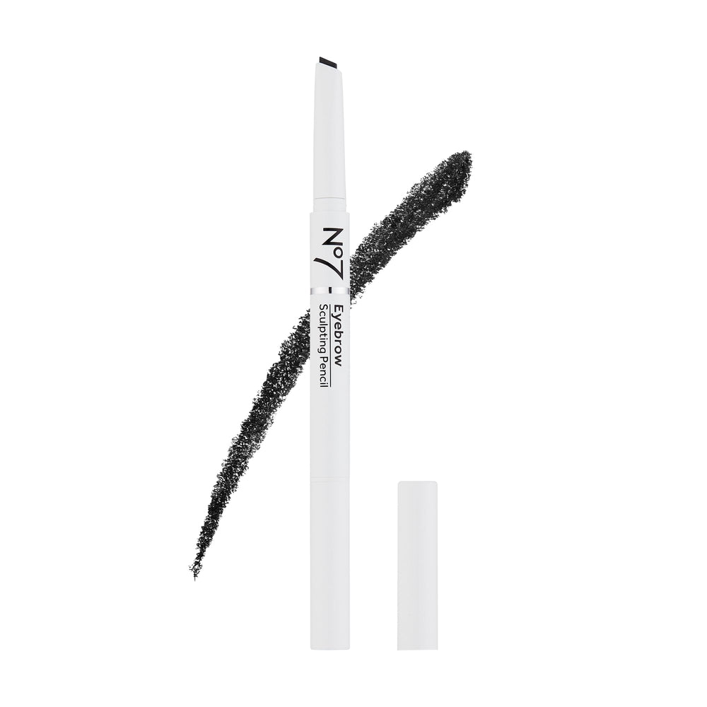 No7 front packaging showing pencil and spoolie for neat brows