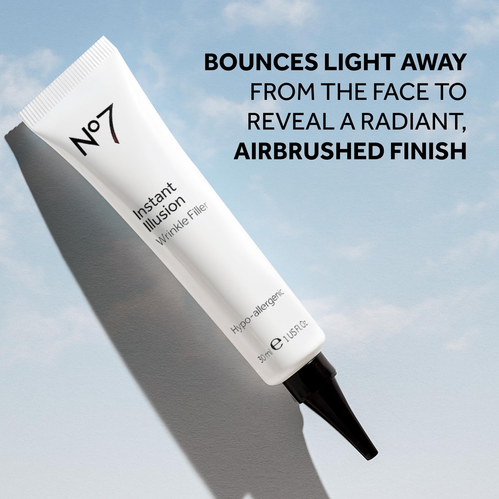 No7 before and after split showing visibly smoother complexion benefit