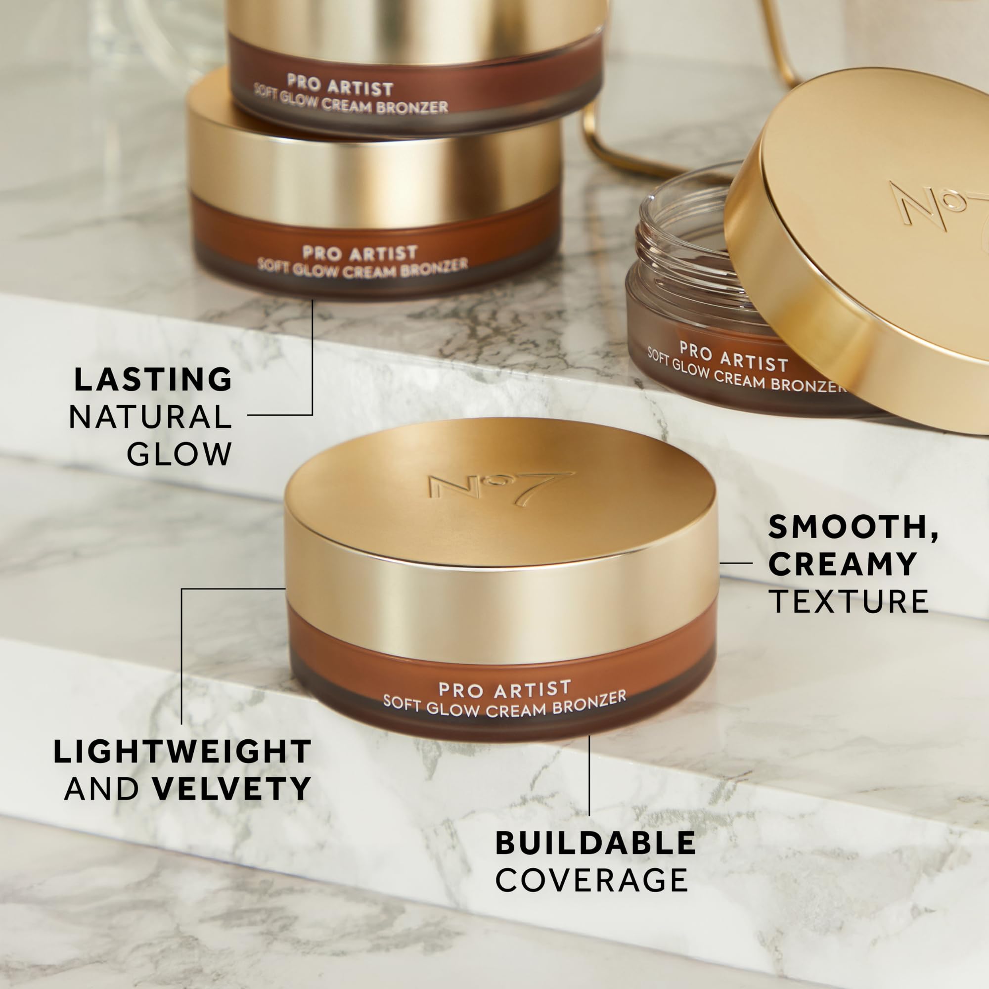 No7 size comparison beside a coin showing compact travel-friendly benefit