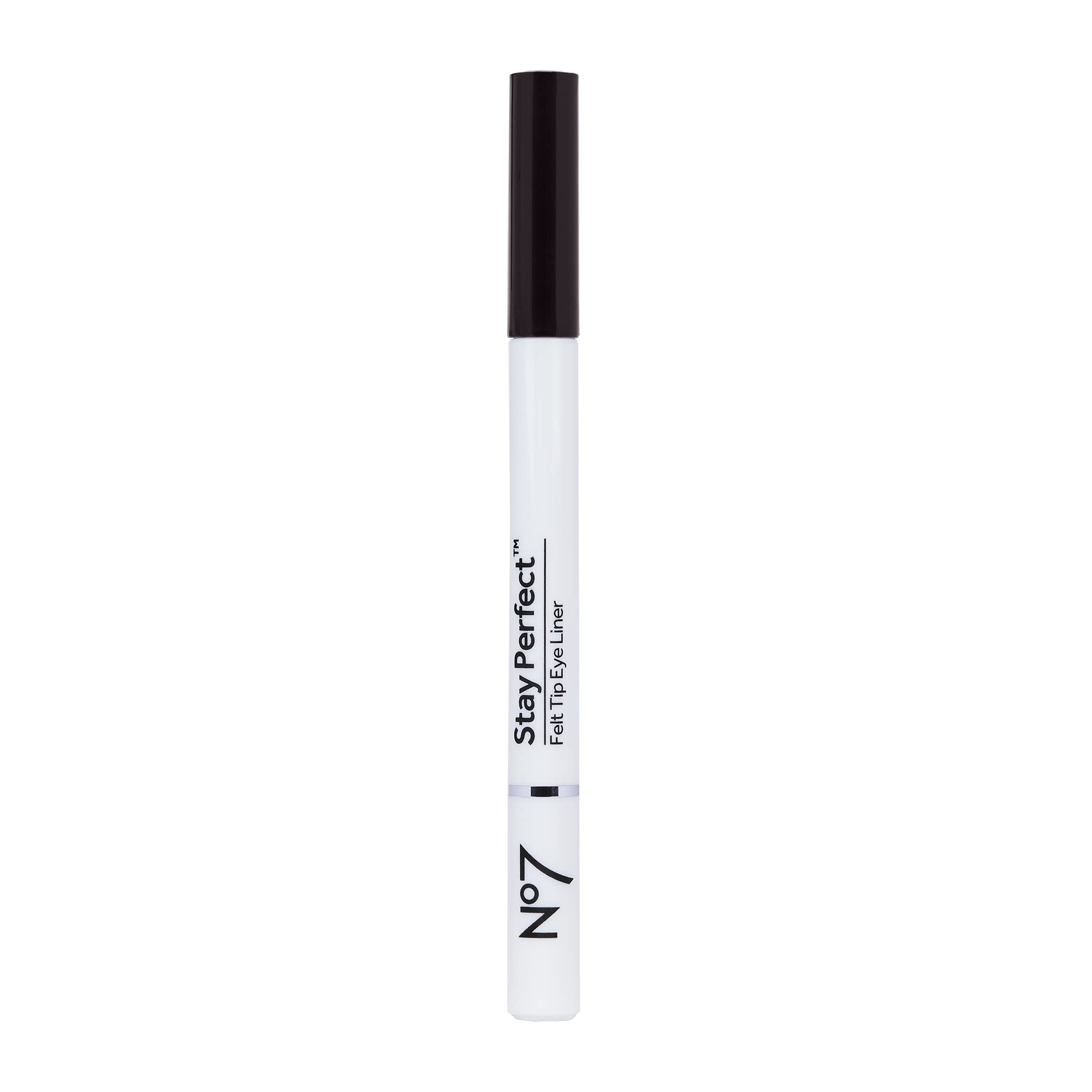 No7 brown felt-tip front packaging showing compact pen design and shade