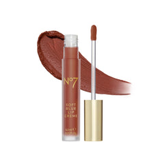No7 front packaging showing Cinnamon Velvet shade and tube, clear product benefit
