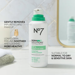 No7 cleanser on washcloth demonstrating makeup removal and gentle cleansing