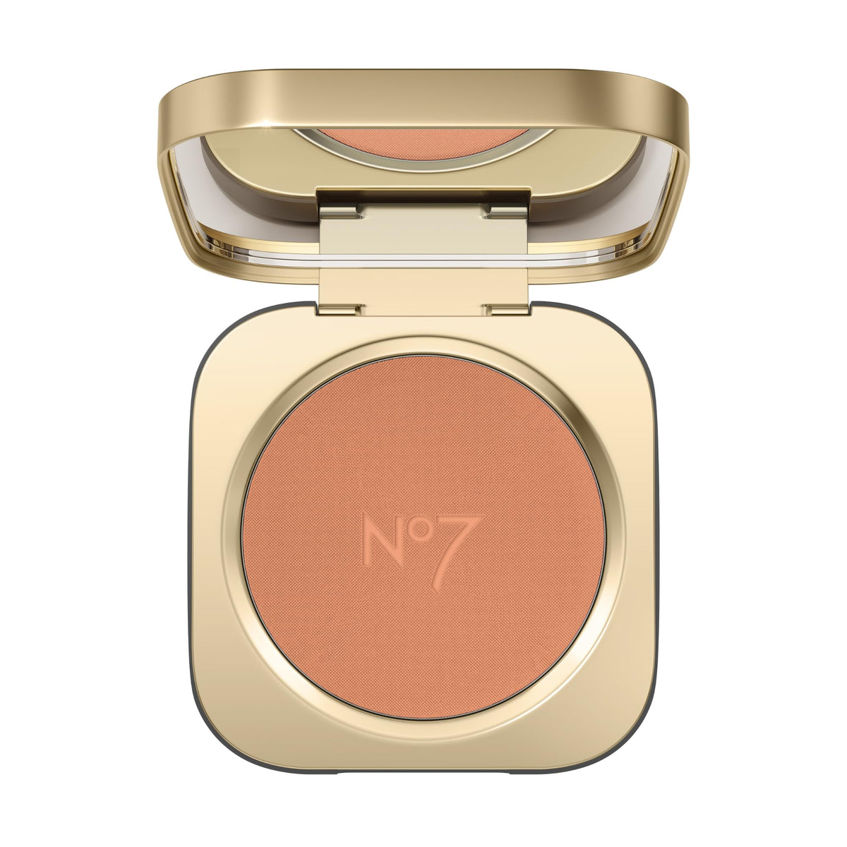 No7 front compact view showing Coral shade and sleek packaging for easy use