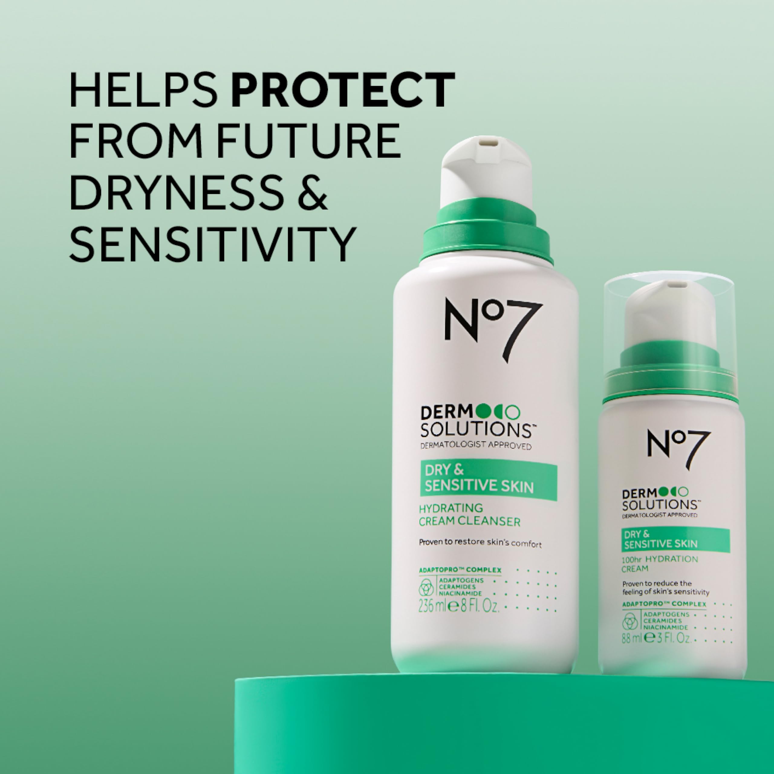 Botella No7 Derm Solutions de 8 onzas para uso diario.