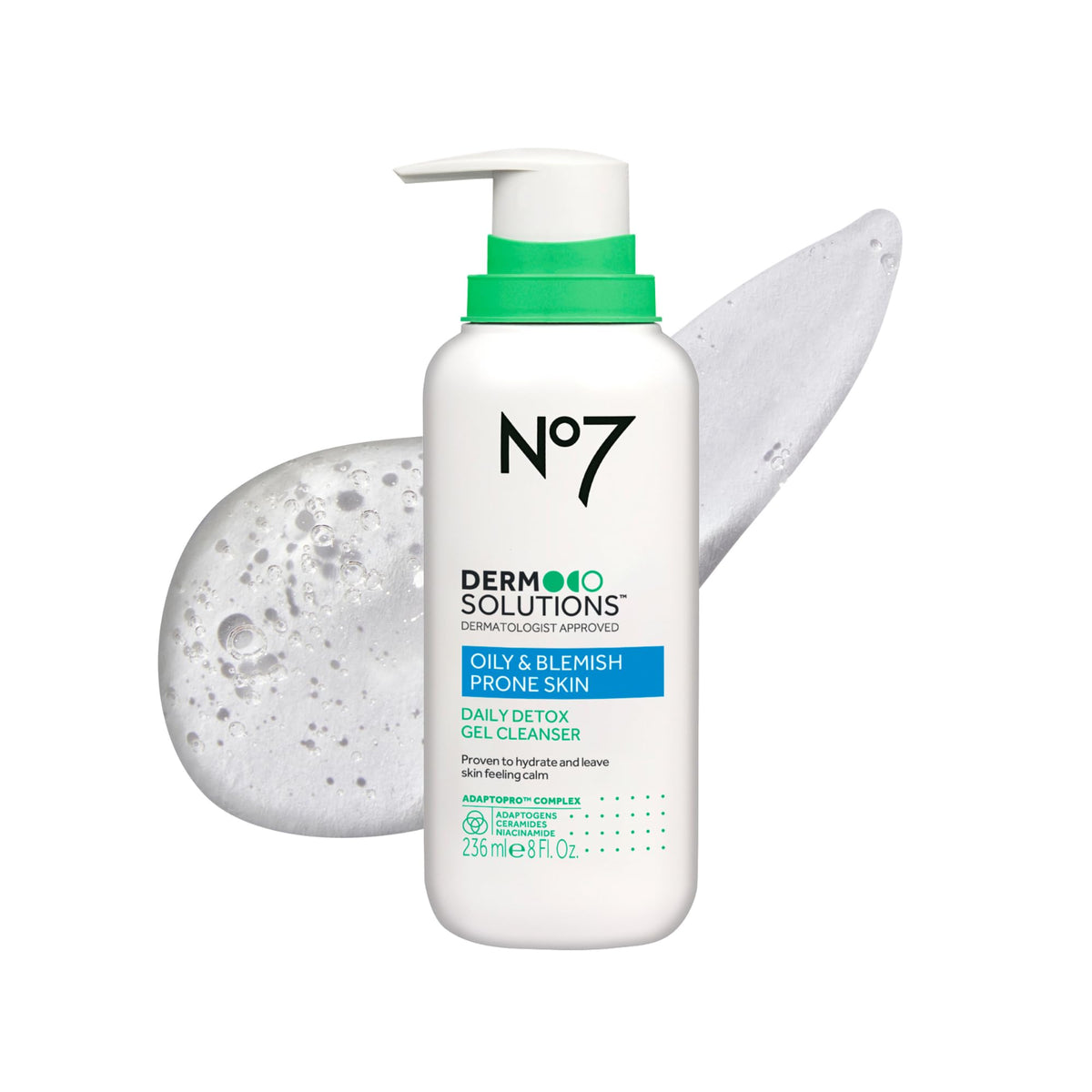 no7 front packaging showing bottle and branding, conveys clarity