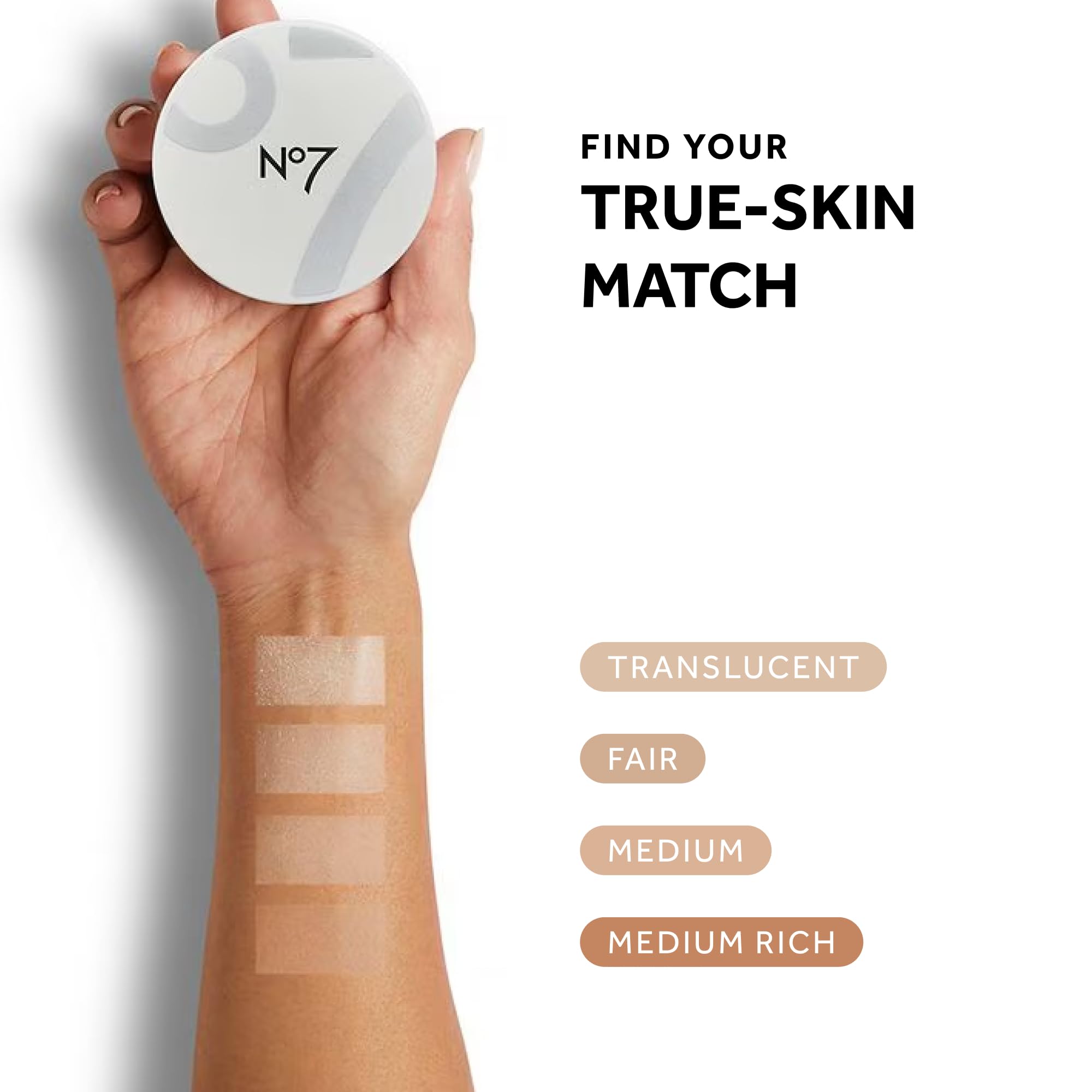 No7 powder tucked inside makeup bag showing portability and on-the-go touch-up benefit