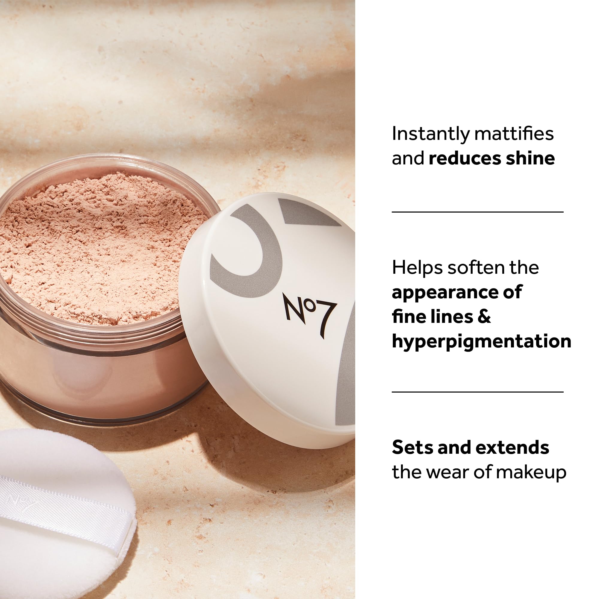 No7 Medium Rich swatch on arm showing blendable coverage and natural effect benefit