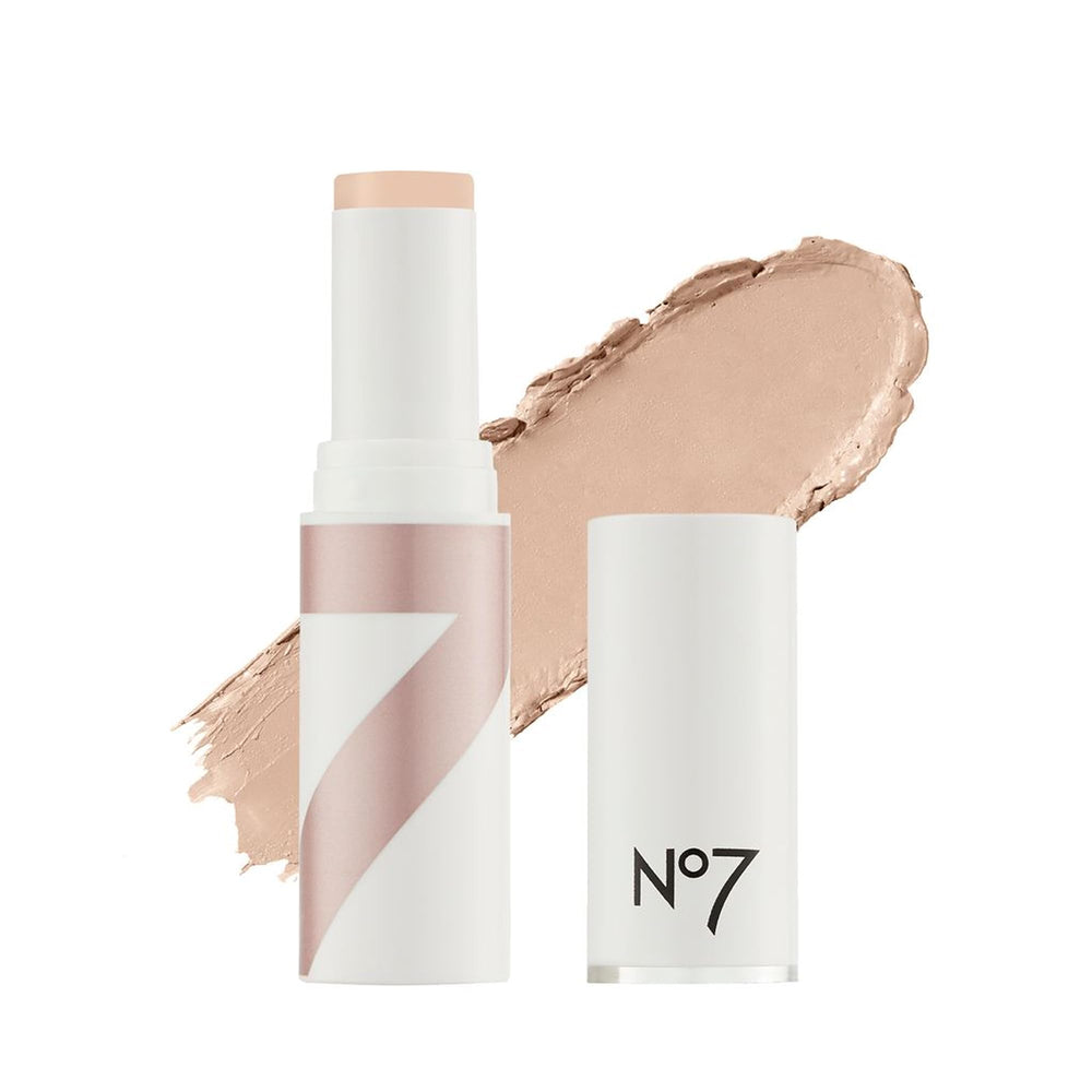 No7 front packaging of foundation stick showing product and shade for quick selection