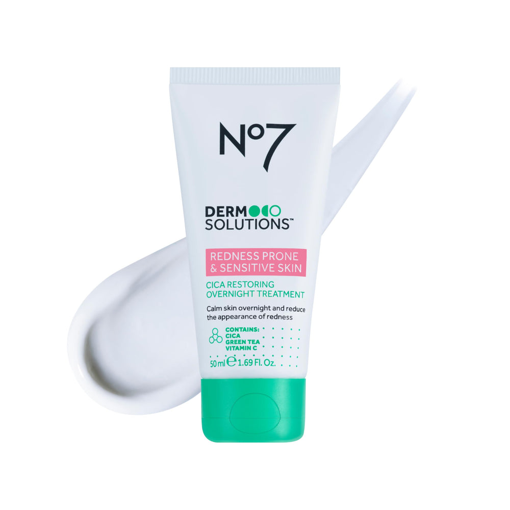 No7 front jar showing night cream and calming benefits