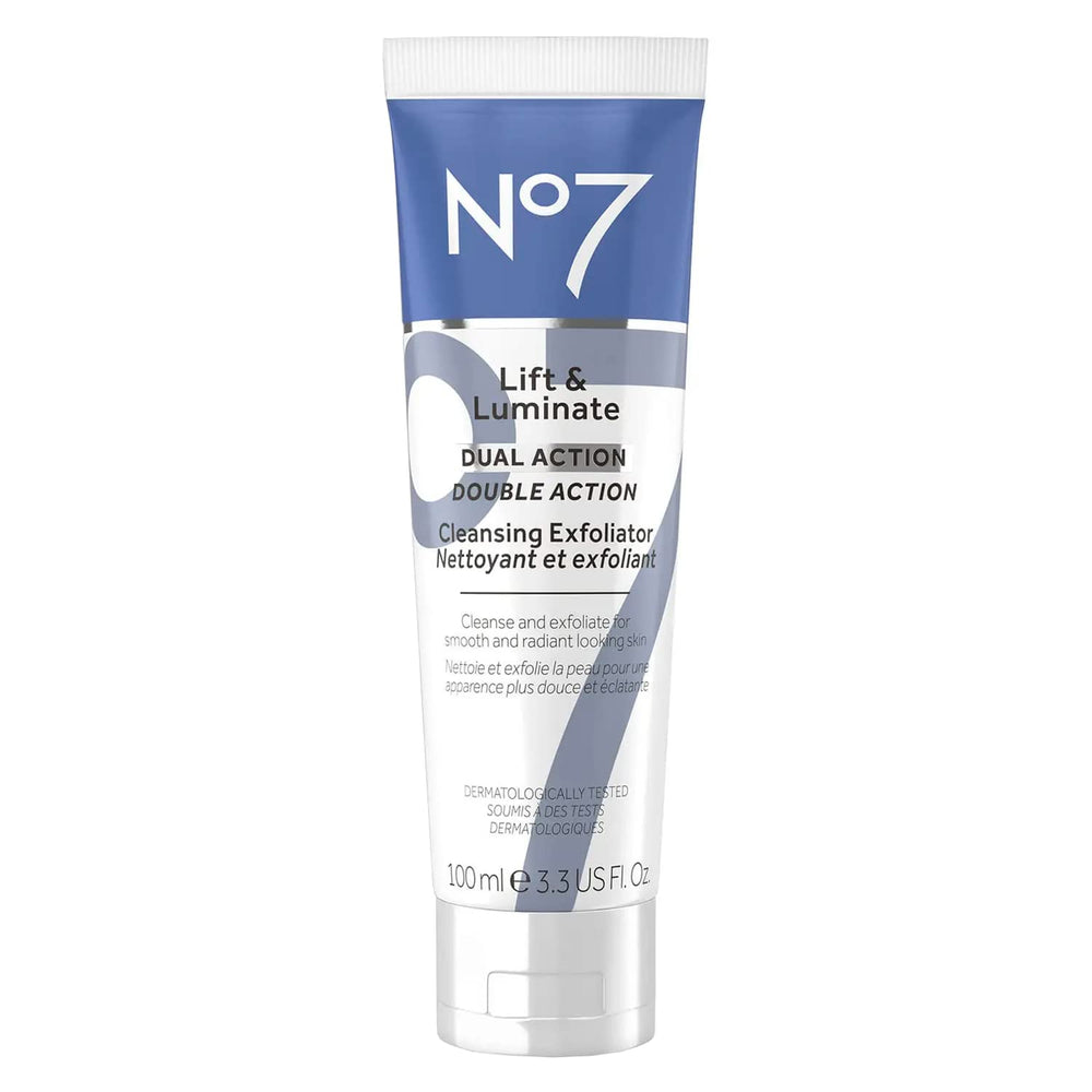 No7 front packaging showing bottle and branding, promotes visible brightening
