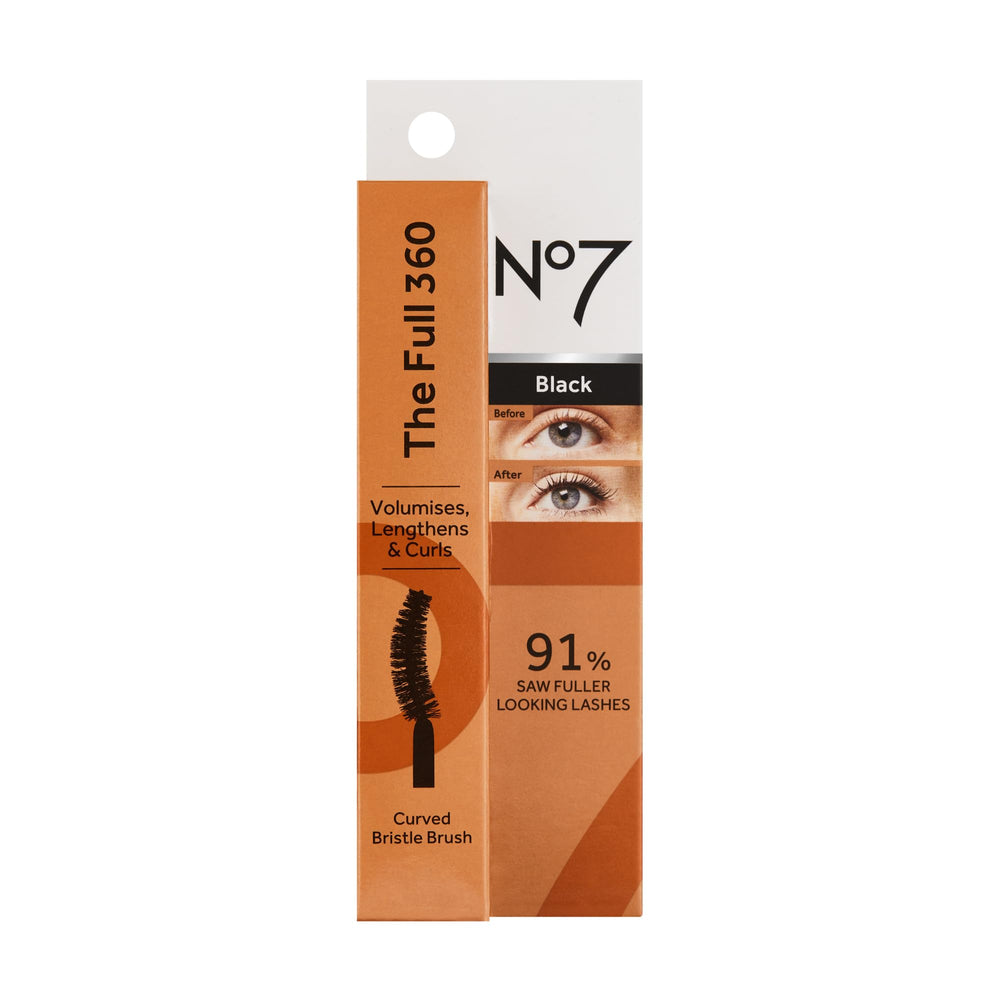 No7 The Full 360 Mascara packaging 7ml bottle, ideal for on-the-go touch-ups.