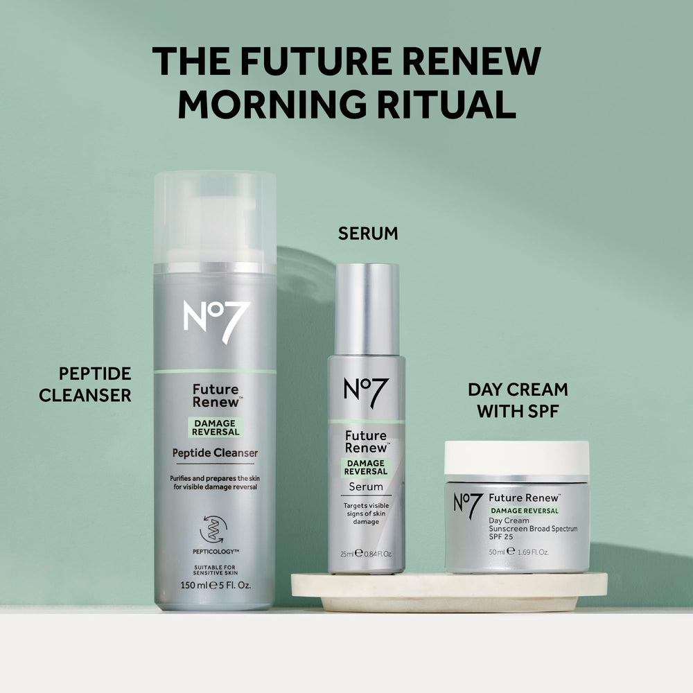 No7 Future Renew after-use glow on hydrated skin in morning routine