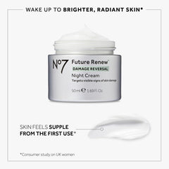 No7 Future Renew Night Cream application being massaged during nighttime routine