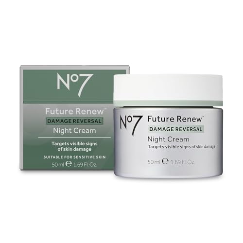 No7 Future Renew Night Cream jar closeup showing rich overnight hydration