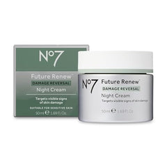 No7 Future Renew Night Cream jar closeup showing rich overnight hydration