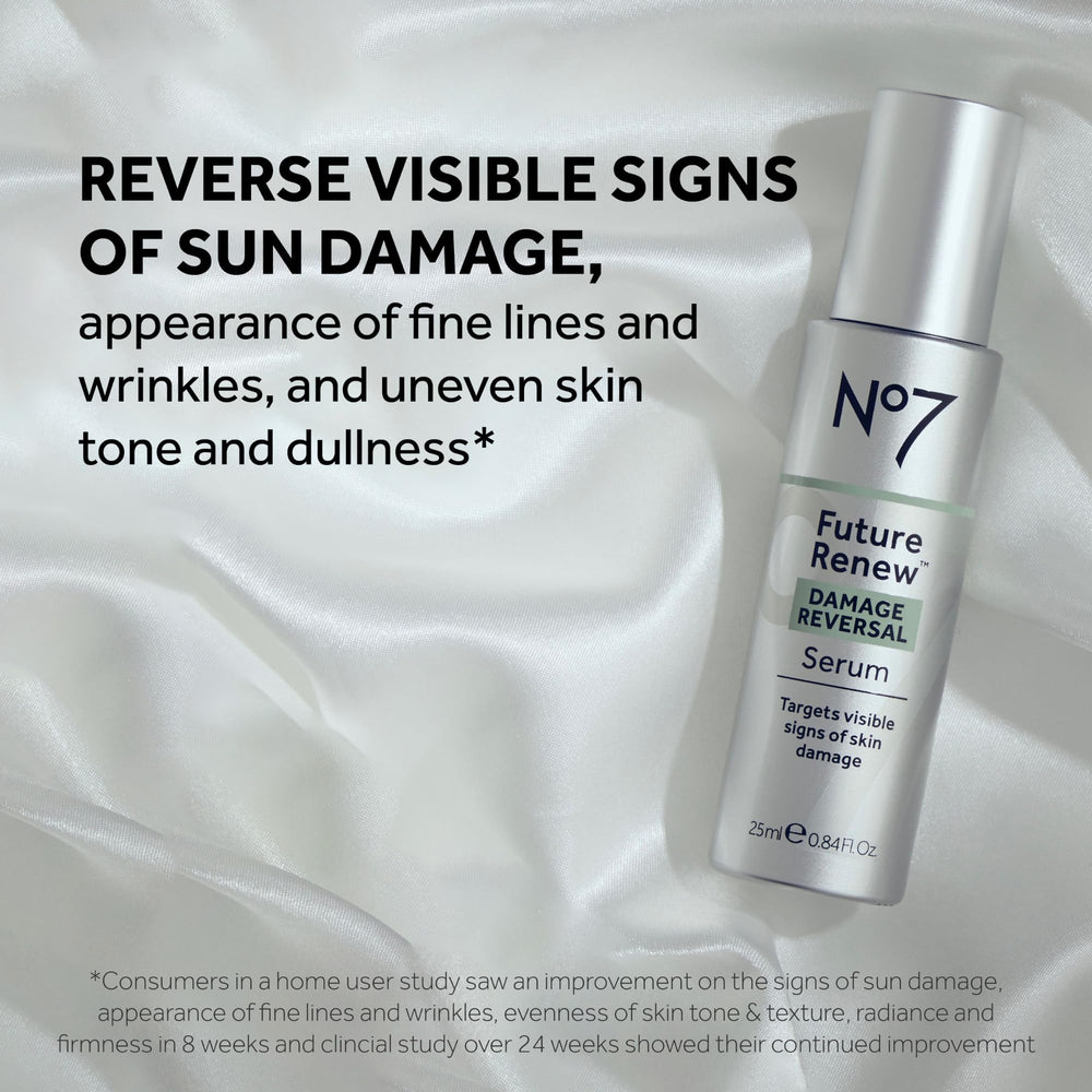 No7 Future Renew packaging photo conveys premium, trusted anti-aging skincare.