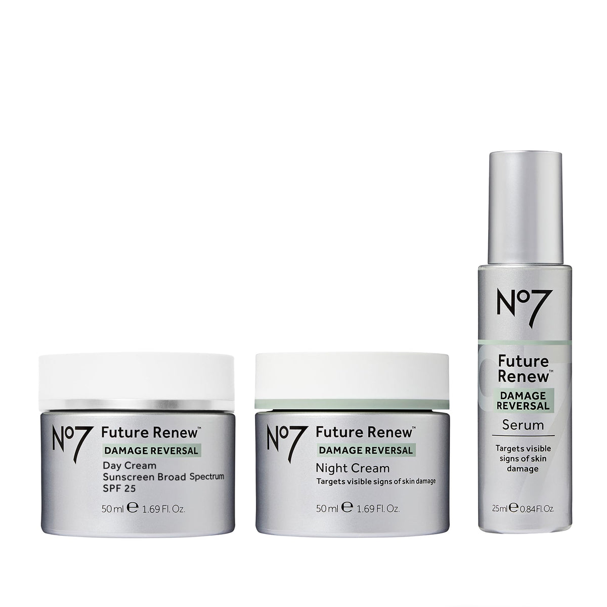 No7 Future Renew serum pump close-up showing silky texture for quick absorption