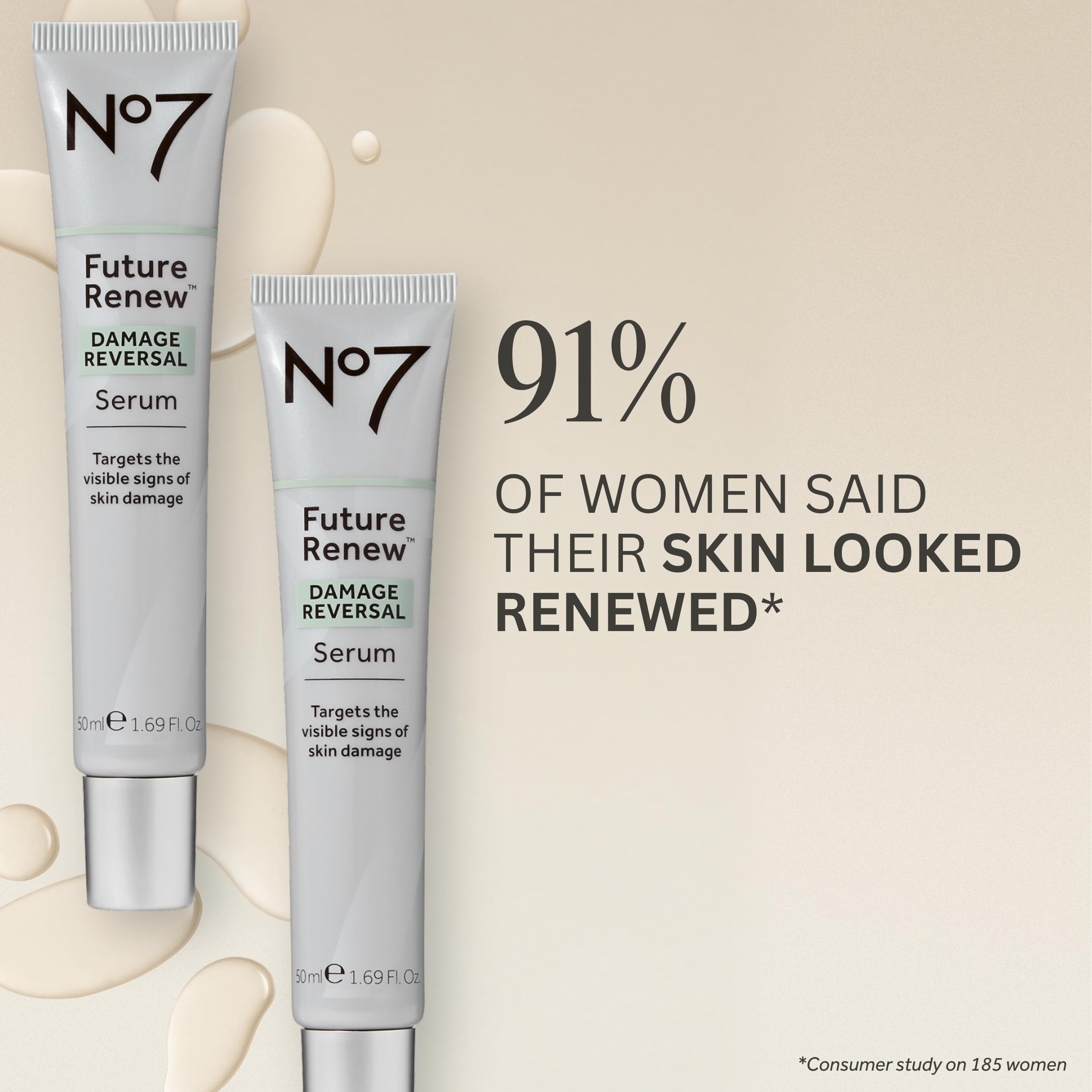 No7 serum texture on skin demonstrating lightweight hydration and quick absorption
